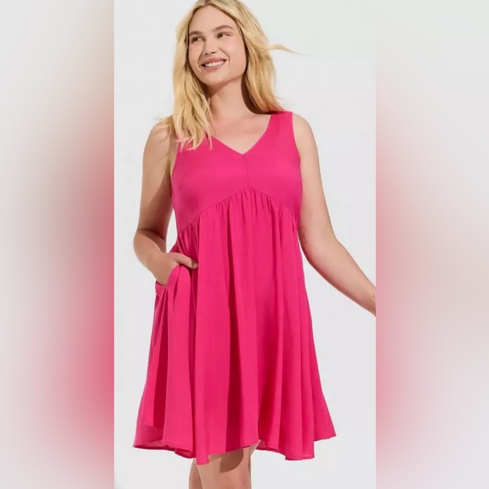 Torrid Above the Knee V-Neck Challis Dress